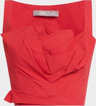 Lela Rose Draped Tulip Crop Tank Top