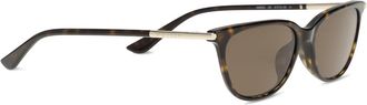 Alexander McQueen Womens Cat-Eye Sunglasses Wood Acetate
