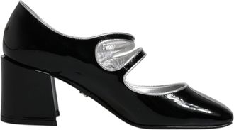Dolce & Gabbana Black Patent Leather Crystal Mary Jane Pumps Womens Shoes