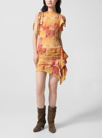 Isabel Marant Womens Janick asymmetrical ruffles short dress