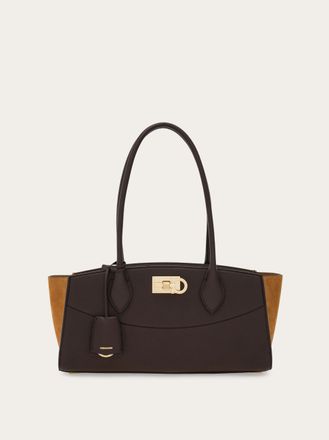 Ferragamo Donna New Ferragamo Studio soft bag East West (M) Marrone
