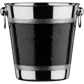 Premier Housewares 0507784 Secchiello per Champagne/Vino in Acciaio Inox Effetto Martellato Banda Nera