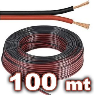Trade Shop Trade Shop - Cable De Altavoz 100mt Transparente Conexi&oacute;n Bipolar Altavoces De Audio Altavoces