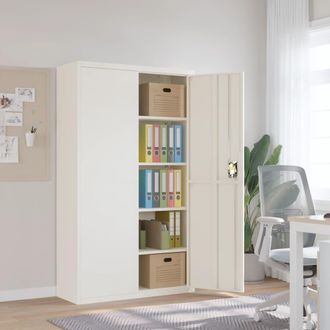 vidaXL Armario Archivador De Acero Blanco 105x40x180 Cm Vidaxl