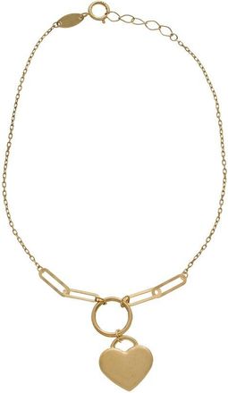 Italian Gold, Inc 10K Mixed Link Heart Adjustable Bracelet