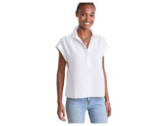 Vineyard Vines Gauze Top Womens Blouse White Cap : LG, Cotton