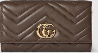Gucci GG Marmont Continental Wallet, Brown, Leather