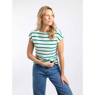 Weird Fish Bowe Striped Jersey T-Shirt in Heritage Green at Nordstrom, Size 14