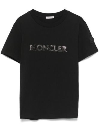 Moncler Black Crystal-embellished T-shirt