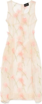 Simone Rocha spculpted carnation midi dress - women - Polyester - 8 - Neutrals