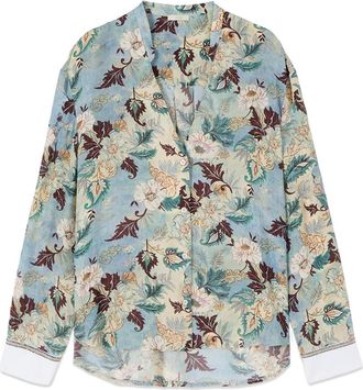 Oltre Dames, Blouses & Shirts, Blauw, Maat: M Viscose