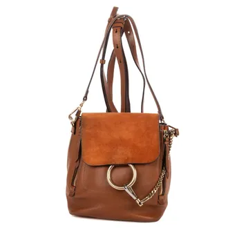 Chlo&eacute; Pre-owned Womens Mini Faye Backpack Bag - Brown - One Size
