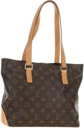 Louis Vuitton Pre-owned Monogram Canvas Tote Bag - Dames - Vintage Shopper - Bruin - ONE Size - Leer - Vintage