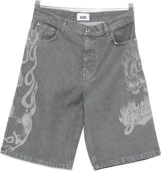 GCDS Printed Denim Shorts