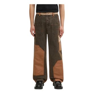 Andersson Bell Jeans Anchos de Retazos de Carpintero - Jeans - Hombre - Marr&oacute;n - W32