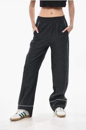 Off-white Silk-Blend Jacquard Monogram Trousers PAJAMA size 44