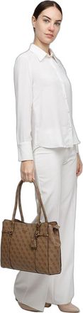 Guess Womens Tote Latte Logo Polyurethane Tote-bags