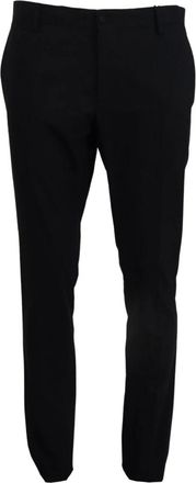 Dolce & Gabbana Elegante Slim Fit Blauwe Pantalon - Heren - Slim Fit Broeken - Blauw - 5XL - Wol - Broeken