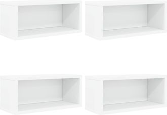 vidaXL Soporte Para Cds 4 Uds. Blanco 40 X 17 X 17 Cm Vidaxl