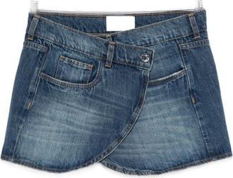Coperni Asymmetrical Blue Denim Mini Skirt
