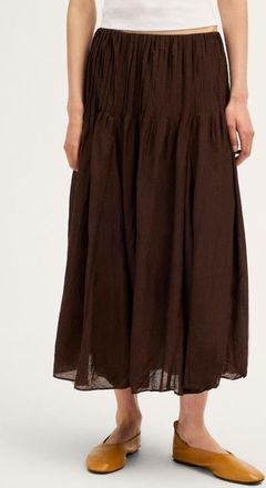 Madewell Pintuck Midi Skirt in Dark Chicory at Nordstrom, Size Xx-Large