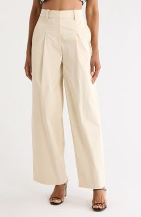 A.L.C. Ryder High Waist Wide Leg Stretch Cotton Pants in Light Limestone at Nordstrom Rack, Size 00