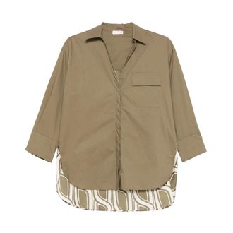 Liu Jo Dames, Blouses & Shirts, Groen, Maat: L Katoen