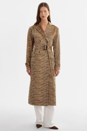 LaMarque Leslie | Tiger Print Trench Coat in Tgr at Nordstrom, Size Xx-Small