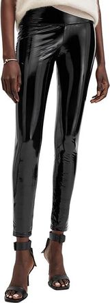 AllSaints Cora Shine Leggings Womens Casual Pants Black 1 : UK 12 (US Womens 8), Polyurethane