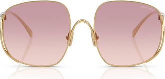 Miu Miu MU A57S 57mm Gradient Square Sunglasses in Gold/Brown/Dark Violet at Nordstrom