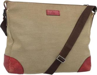 Gucci Pre-owned Canvas gucci-bags - Dames - Vintage Schoudertas - Beige - ONE Size - Vintage