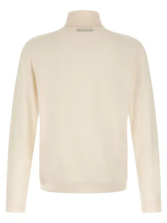 Zanone Virgin Wool Turtleneck Sweater - Cream