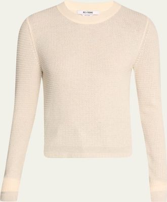 Re/Done Slim-Fit Waffle Knit Top