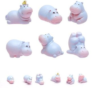 OEM Dailygoods - Set De 6 Mini Figuras De Hipop&oacute;tamos Para El Salpicadero Del Coche