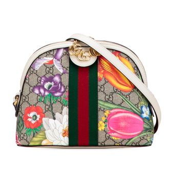 Gucci tweedehands Kleine Gg Supreme Flora Ophidia Dome Crossbody