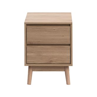 Mobili Rebecca Mobili Rebecca - Rebecca Mobili Mesita De Noche De Madera Marr&oacute;n N&oacute;rdica Con 2 Cajones 56,5x40x40 Cm