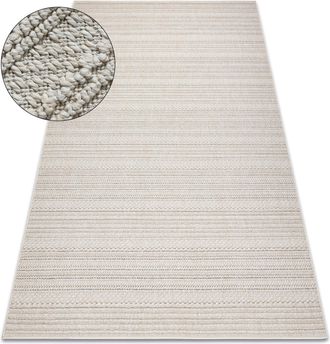 RugsX Rugsx - Alfombra Jersey 19233 Crema - L&iacute;neas, Estructural, Lazo Boho Beige 140x190 Cm