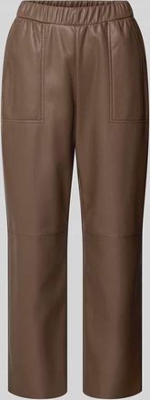 Max & Co. Regular Fit Hose in Lederoptik mit seitlichen Eingrifftaschen Modell CREATIVO in Hazel, Größe XS