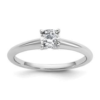 Diamond2Deal 14k White Gold 1/2 Ct Certified Lab Grown Diamond Solitare Engagement Ring