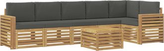 vidaXL Conjunto De Sof&aacute;s De Exterior 7 Uds. Blanco Y Antracita Vidaxl