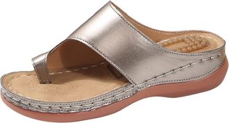 Generic Womens Flip Flops Summer Slides with Massage Sole Comfortable Casual Slippers Arch Support Indoor Outdoor Sandals Non Slip Beach Home Shoes 2026 (Khak