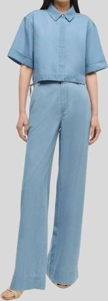 SIMKHAI Coralena Wide Leg Pants In Blue
