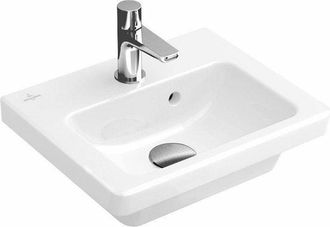 Villeroy & Boch Villeroy&boch - Lavamanos, 370 X 305 Mm, Rectangular, Para Grifer&iacute;a De 1 Orificio, Orificio Para Grifer&iacute;a Perforado, Con Rebosadero, Porcel&aacute;nico Sanit