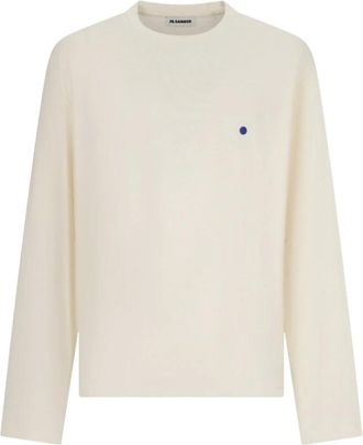 Jil Sander T-Shirt CN LS Emb - Heren - Tops - Wit - Maat: L