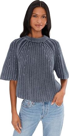 Free People Amy Sweater T-Shirts Womens Sweater Navy Academy : LG (Womens 12-14), Cotton