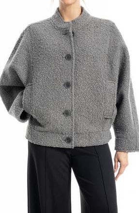 Max Studio High Pile Fleece Jacket in Grey at Nordstrom Rack, Size X-Small