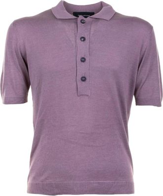 Tagliatore Tops, Heren, Paars, S, Polo Shirts
