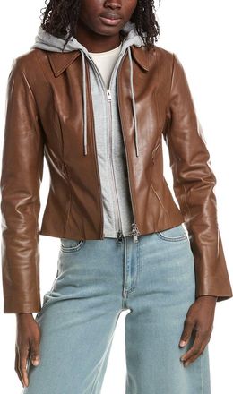 LaMarque Lamarque Removable Bib Leather Jacket