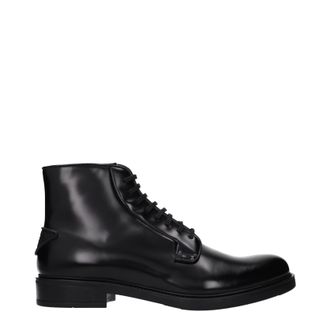 Prada Herrens Lederstiefeletten Schwarz