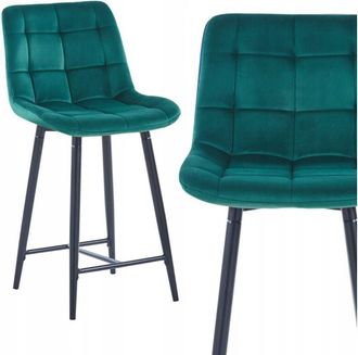 OEM Taburete De Terciopelo Verde H1-fx (estructura Negra)